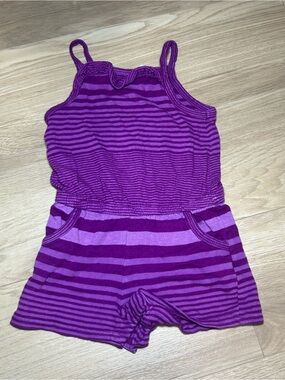 Old Navy Purple Striped Sleeveless Romper